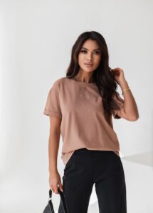 ESTELLE Koszulka ESTELLE kolor brązoworóżowy, zdjęcie produktowe